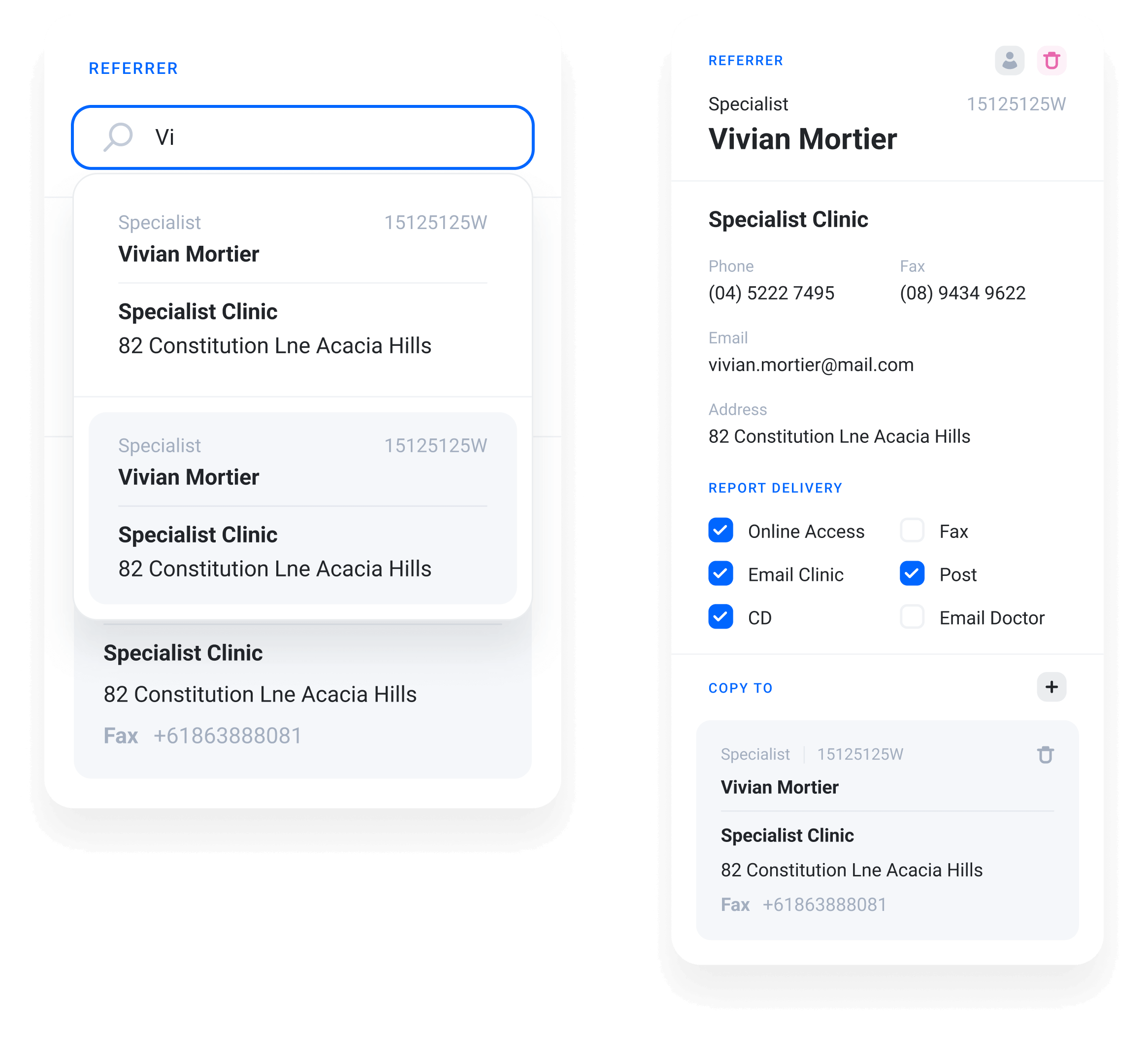 Referrer management workflow
